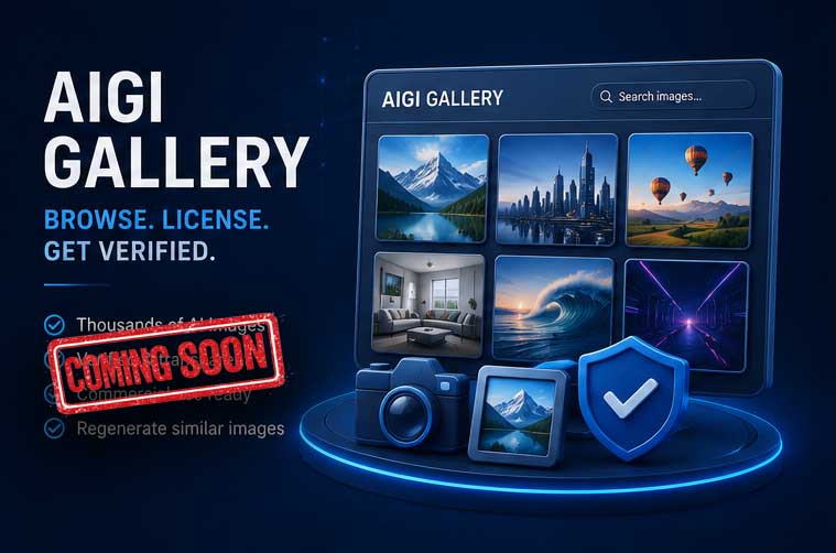 AIGI Verified image gallery marketplace